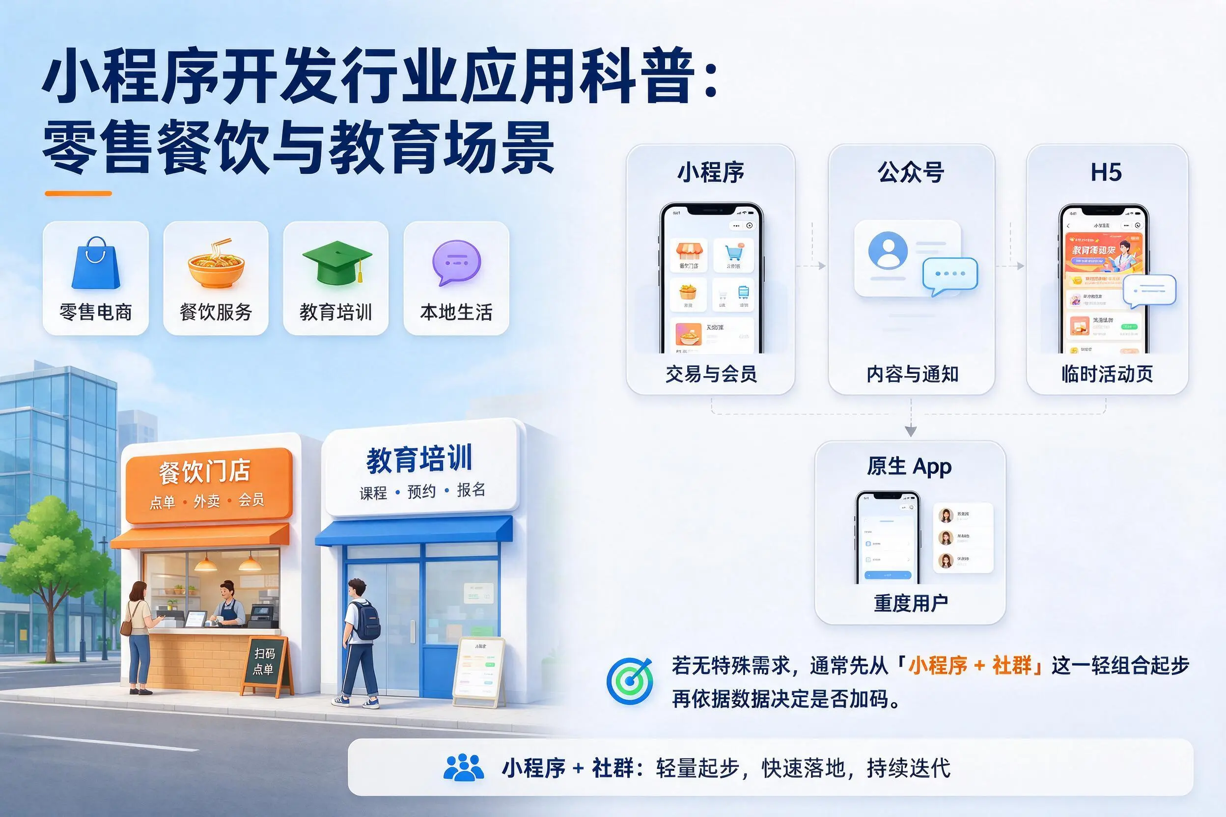 许昌小程序开发行业应用科普：零售餐饮与教育场景
