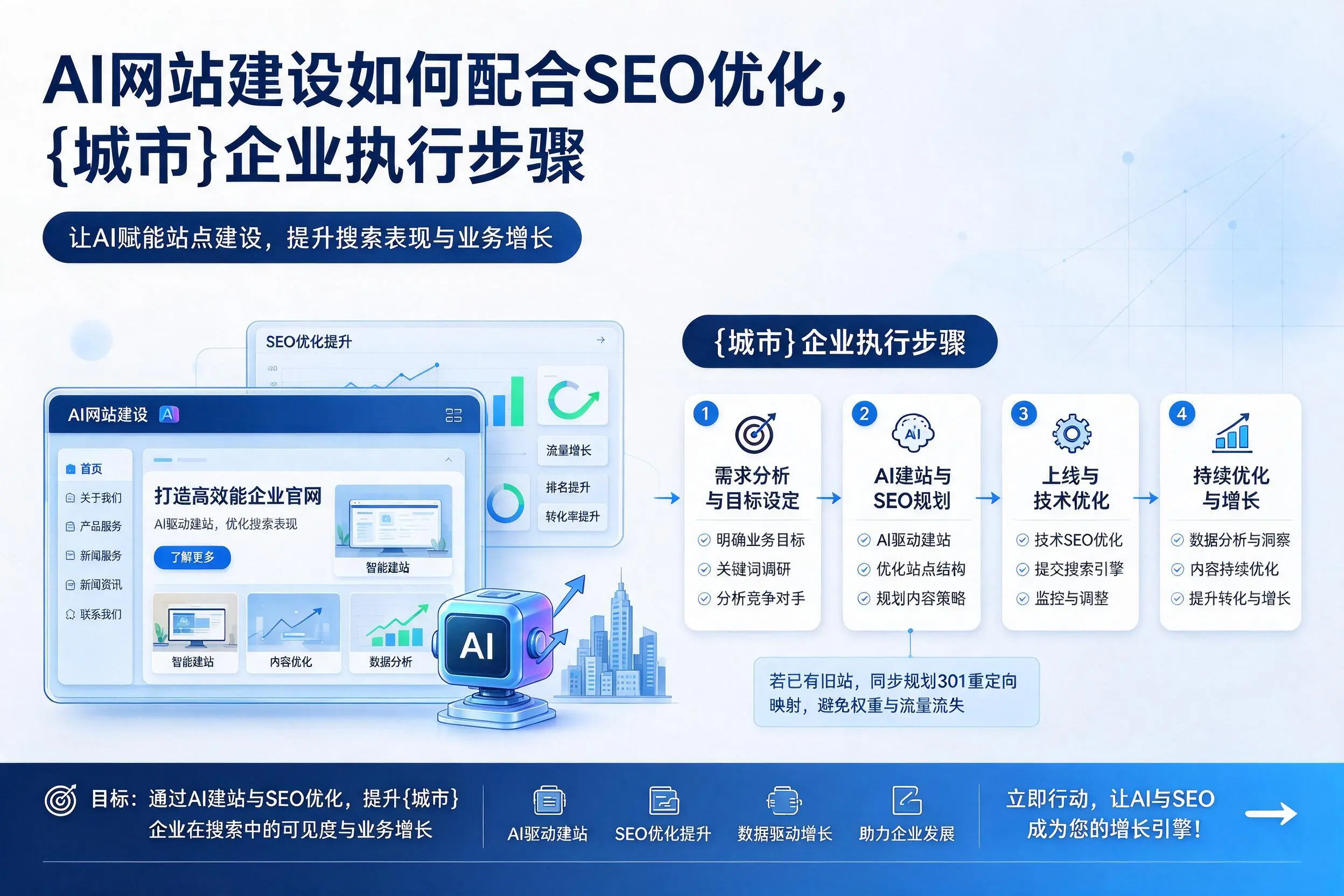 AI网站建设如何配合SEO优化,许昌企业执行步骤