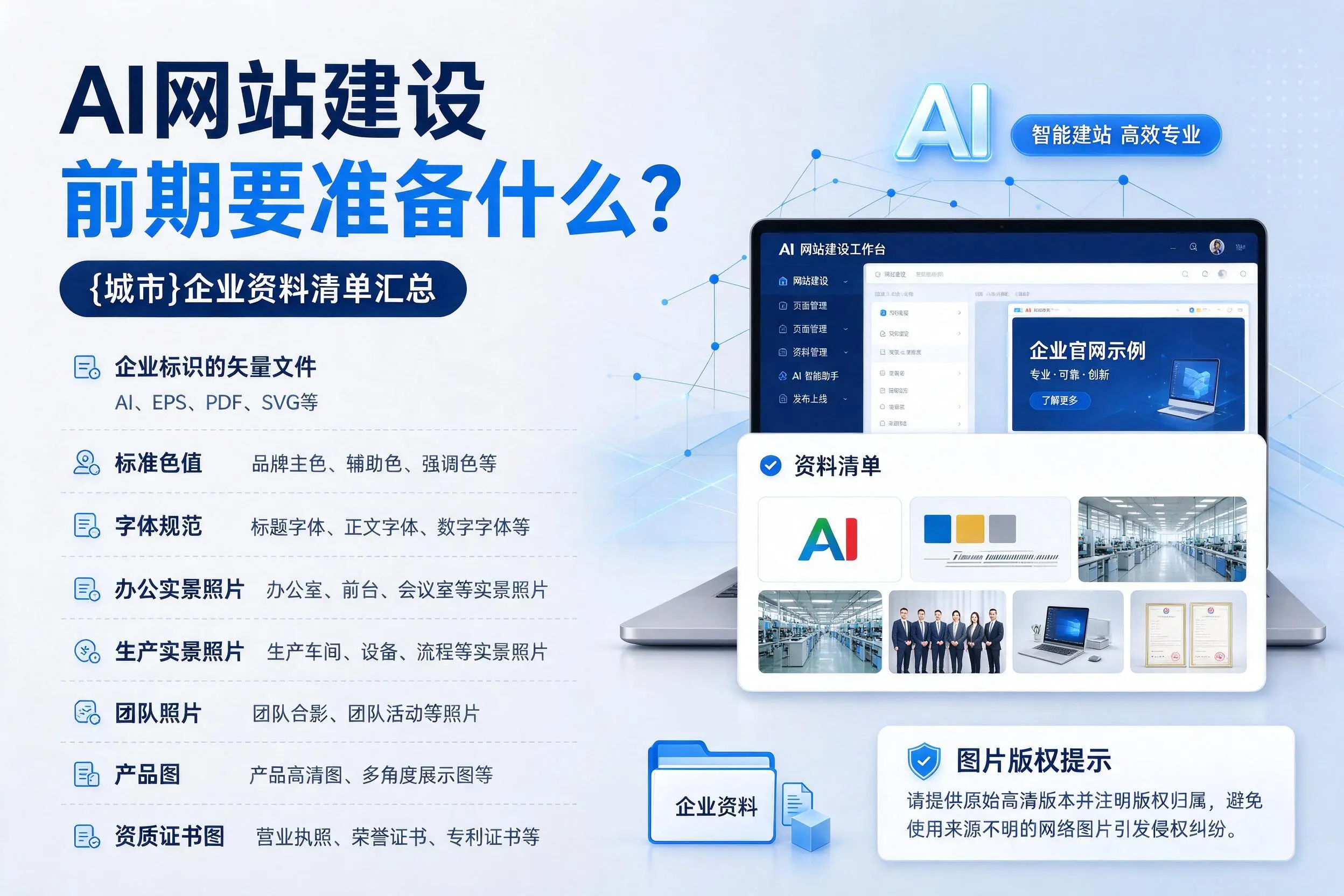 AI网站建设前期要准备什么?许昌企业资料清单汇总